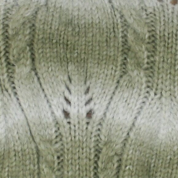 A.N.A. Sweater Cable Knit Green Ombre Stripe Mock Turtleneck Fuzzy Chunky Small - Picture 3 of 13